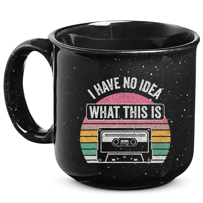 Retro I Have No Idea What This Is Funny Cassette 15oz Campfire Ceramic Mug