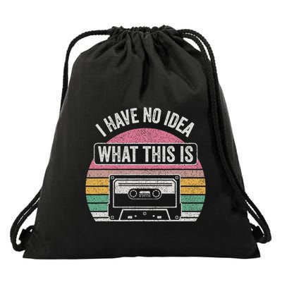 Retro I Have No Idea What This Is Funny Cassette Drawstring Bag