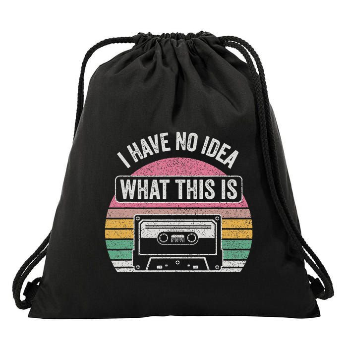 Retro I Have No Idea What This Is Funny Cassette Drawstring Bag
