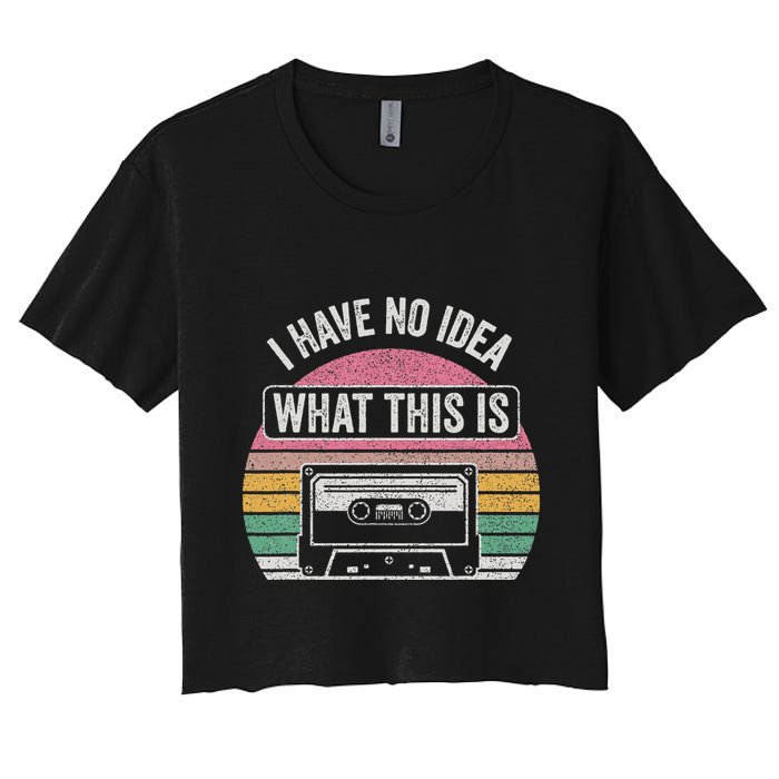Retro I Have No Idea What This Is Funny Cassette Crop Top