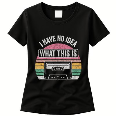 Retro I Have No Idea What This Is Funny Cassette Womens T-Shirt
