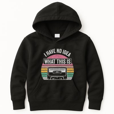 Retro I Have No Idea What This Is Funny Cassette Kids Hoodie