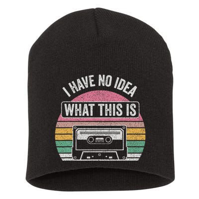 Retro I Have No Idea What This Is Funny Cassette Short Acrylic Beanie