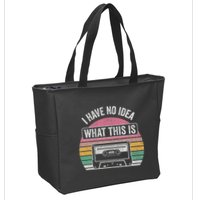 Retro I Have No Idea What This Is Funny Cassette Zip Tote Bag