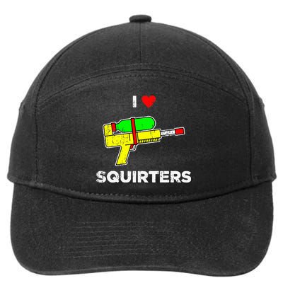 Retro I Heart Squirters Funny I Love Squirters 7-Panel Snapback Hat