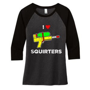 Retro I Heart Squirters Funny I Love Squirters Women's Tri-Blend 3/4-Sleeve Raglan Shirt