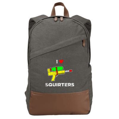 Retro I Heart Squirters Funny I Love Squirters Cotton Canvas Backpack