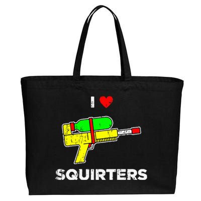 Retro I Heart Squirters Funny I Love Squirters Cotton Canvas Jumbo Tote