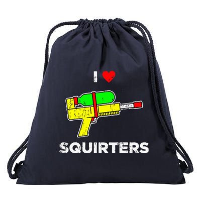 Retro I Heart Squirters Funny I Love Squirters Drawstring Bag