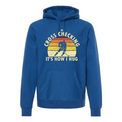 Retro Ice Hockey Player Funny Hockey Game Gift Premium Hoodie