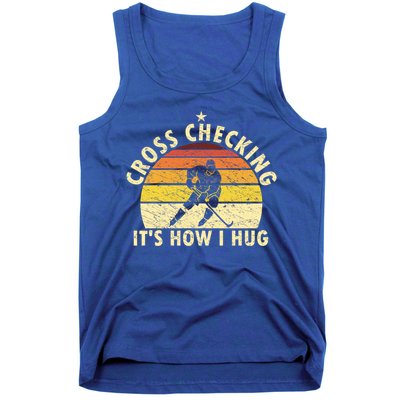 Retro Ice Hockey Player Funny Hockey Game Gift Tank Top