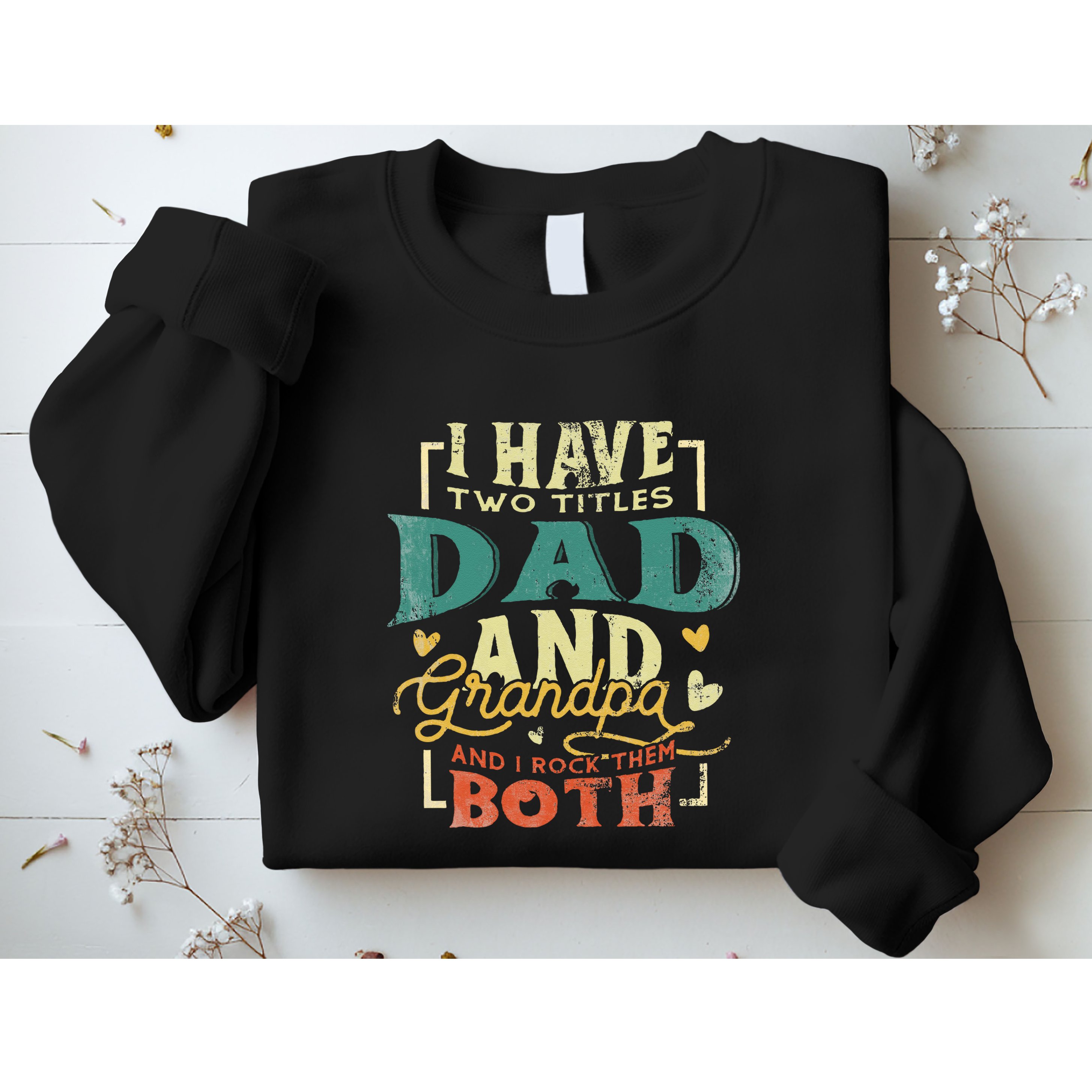 Retro I Have Two Titles Dad And Grandpa Funny Grandpa Fathers Gift For Dad Sweatshirt