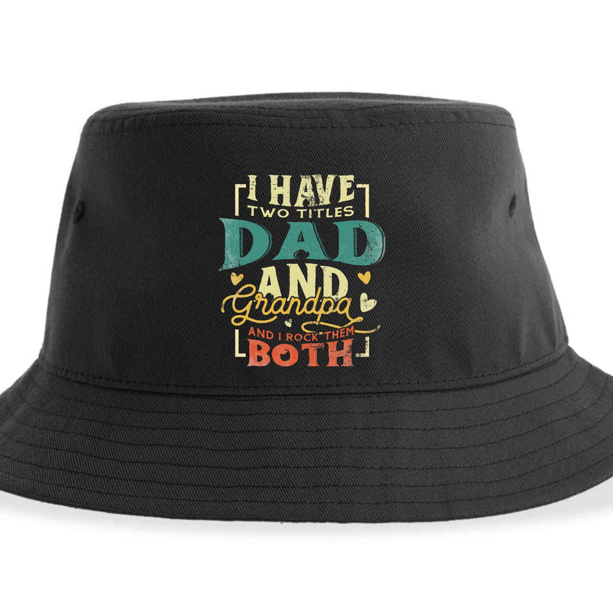 Retro I Have Two Titles Dad And Grandpa Funny Grandpa Fathers Gift For Dad Sustainable Bucket Hat