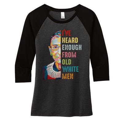 Rbg IVe Heard Enough Women's Tri-Blend 3/4-Sleeve Raglan Shirt