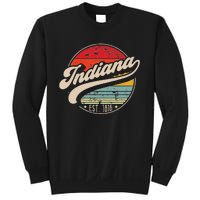 Retro Indiana Home State In Cool 70s Style Sunset Sweatshirt