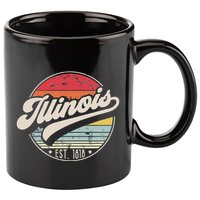 Retro Illinois Home State Il Cool 70s Style Sunset 11oz C Handle Ceramic Mug