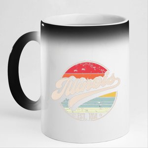 Retro Illinois Home State Il Cool 70s Style Sunset 11oz Black Color Changing Mug