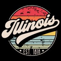 Retro Illinois Home State Il Cool 70s Style Sunset Cooling Performance Crew T-Shirt