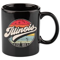 Retro Illinois Home State Il Cool 70s Style Sunset 11oz C Handle Ceramic Mug