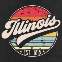 Retro Illinois Home State Il Cool 70s Style Sunset 11oz C Handle Ceramic Mug