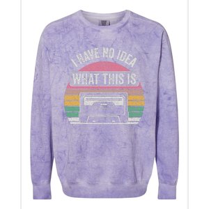 Retro I Have No Idea What This Is Funny Cassette Colorblast Crewneck Sweatshirt