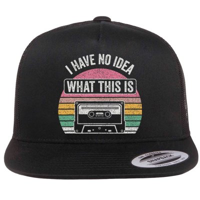 Retro I Have No Idea What This Is Funny Cassette Flat Bill Trucker Hat