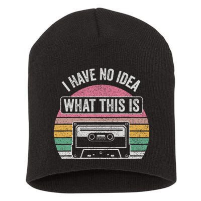 Retro I Have No Idea What This Is Funny Cassette Short Acrylic Beanie