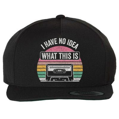 Retro I Have No Idea What This Is Funny Cassette Wool Snapback Cap