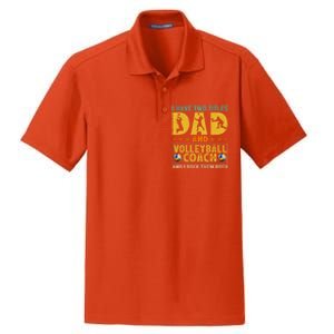 Retro I Have Two Titles Dad And Volleyball Coach Fathers Day Cute Gift Dry Zone Grid Polo