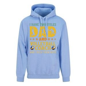 Retro I Have Two Titles Dad And Volleyball Coach Fathers Day Cute Gift Unisex Surf Hoodie