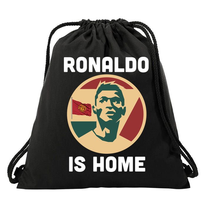 Ronaldo Is Home Manchester Drawstring Bag