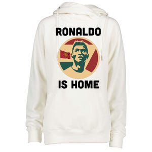 Ronaldo Is Home Manchester Womens Funnel Neck Pullover Hood