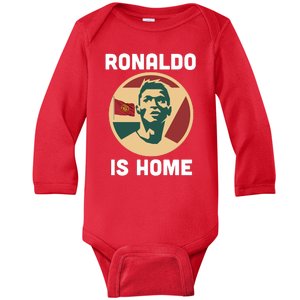 Ronaldo Is Home Manchester Baby Long Sleeve Bodysuit