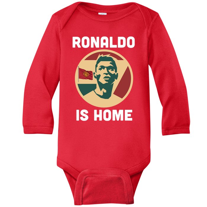 Ronaldo Is Home Manchester Baby Long Sleeve Bodysuit