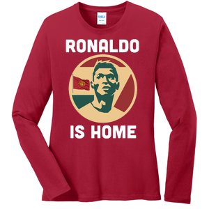 Ronaldo Is Home Manchester Ladies Long Sleeve Shirt