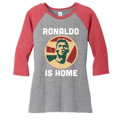 Ronaldo Is Home Manchester Women's Tri-Blend 3/4-Sleeve Raglan Shirt