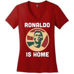 Ronaldo Is Home Manchester Women's V-Neck T-Shirt