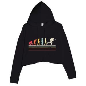 Retro Ice Hockey Evolution Gift For Ice Hockey Players Crop Fleece Hoodie