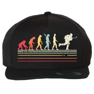 Retro Ice Hockey Evolution Gift For Ice Hockey Players Wool Snapback Cap