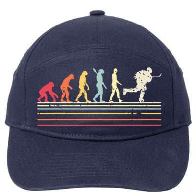 Retro Ice Hockey Evolution Gift For Ice Hockey Players 7-Panel Snapback Hat