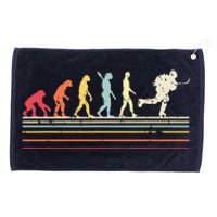 Retro Ice Hockey Evolution Gift For Ice Hockey Players Grommeted Golf Towel