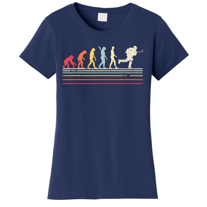 Retro Ice Hockey Evolution Gift For Ice Hockey Players Women's T-Shirt