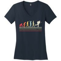 Retro Ice Hockey Evolution Gift For Ice Hockey Players Women's V-Neck T-Shirt