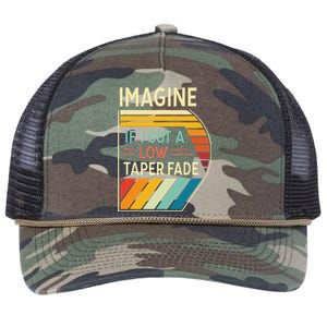 Retro Imagine If I Got A Low Taper Fade Funny Viral Meme Retro Rope Trucker Hat Cap