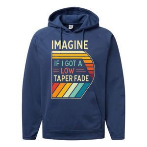 Retro Imagine If I Got A Low Taper Fade Funny Viral Meme Performance Fleece Hoodie