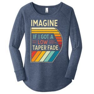 Retro Imagine If I Got A Low Taper Fade Funny Viral Meme Women's Perfect Tri Tunic Long Sleeve Shirt