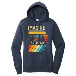 Retro Imagine If I Got A Low Taper Fade Funny Viral Meme Women's Pullover Hoodie