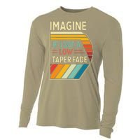 Retro Imagine If I Got A Low Taper Fade Funny Viral Meme Cooling Performance Long Sleeve Crew