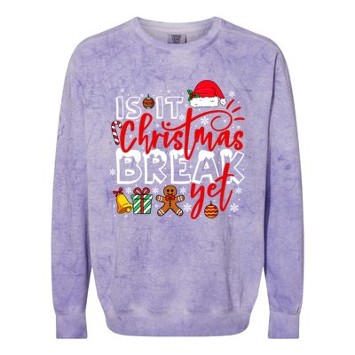 Retro Is It Christmas Break Yet Retro Xmas Winter Saying Gift Colorblast Crewneck Sweatshirt