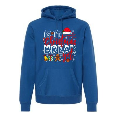 Retro Is It Christmas Break Yet Retro Xmas Winter Saying Gift Premium Hoodie